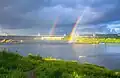 View of the Dnieper Hydroelectric Station from Khortytsia