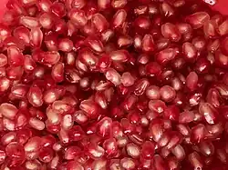 Pomegranate seeds are edible raw.