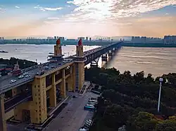 The Nanjing Yangtze River Bridge, a beam bridge, was completed in 1968.