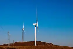 Onshore horizontal-axis wind turbines in Zhangjiakou, Hebei, China