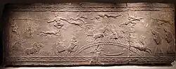 A Han dynasty brick relief with acrobats