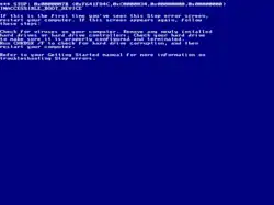 The blue screen of death in Windows 2000