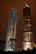Shanghai World Financial Center (left) and the Jin Mao Tower.