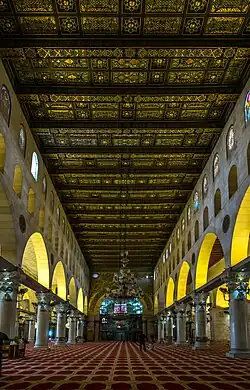view of the ceiling facing the mihrab