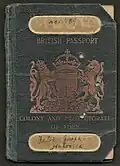 1940 Colony of Aden passport