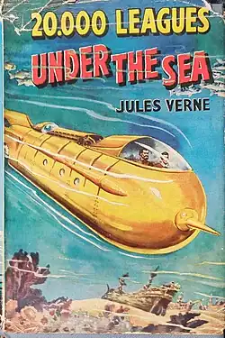1956 Cover of "Collins Seagull Library" abridged edition of "Twenty Thousand Leagues Under the Seas"