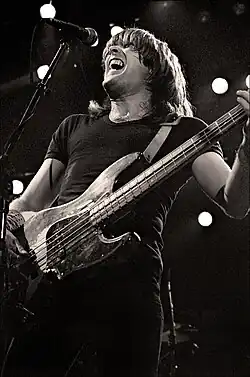 Williams performing with AC/DC in 1982