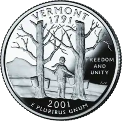 Vermont quarter dollar coin