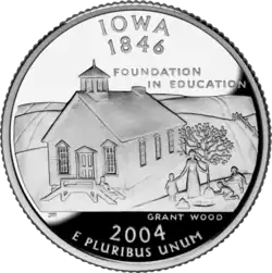 Iowa quarter dollar coin