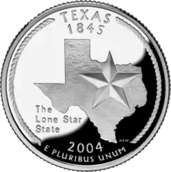 Texas quarter dollar coin