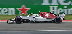 Leclerc driving the Sauber C37 at the 2018 Chinese Grand Prix