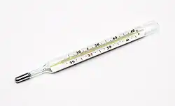 Medical mercury thermometer.