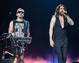 Frontman Jared Leto and drummer Shannon Leto performing in West Palm Beach, Florida in August 2024
