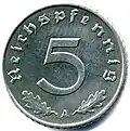 Wartime zinc 5 Reichspfennig (reverse)