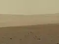 Gale Crater rim about 18&nbsp;km (11&nbsp;mi) North of the Curiosity rover (August 9, 2012).