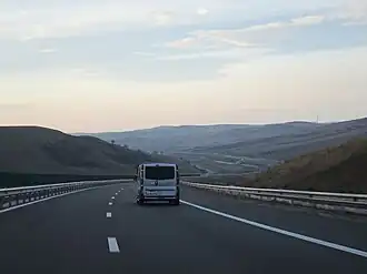A10 motorway and the hills of Transilvania