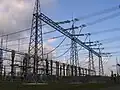 Portal pylons of Kriftel substation near Frankfurt