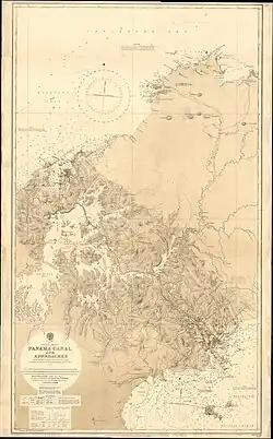 Nautical chart of 1915 showing the canal shortly after completion