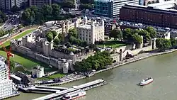 The Tower of London, a medieval castle, dating in part to 1078