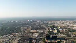 Aerial view of Addison looking south towards downtown Dallas