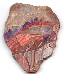Faulted and brecciated agate and quartz from Maramureș