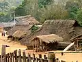 An Akha village, with traditional thatched roofs, in northern Thailand