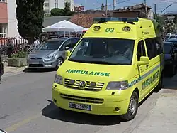 Retired Norwegian ambulance in Albania.