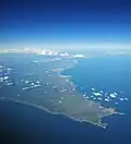 An aerial view of the southwestern St. Vincent coast