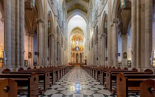 Interior of Almudena Cathedral in Madrid (1889–1992)