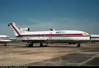 N467US, the 727 involved in the 1971 hijacking, as Key Air N29KA, being dismantled in Mississippi 1996