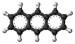 Ball-and-stick model of the anthracene molecule