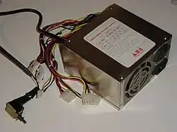 A formerly used AT PSU, mechanically of the same size as the ATX PSUs