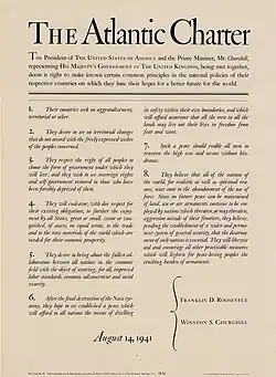 Printed copy of Atlantic Charter distributed as propaganda