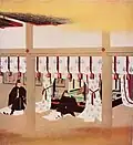 Genpuku (元服) ceremony of emperor Meiji in 8 February 1868.