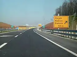 Motorway ending, traffic signs indicating a mandatory exit