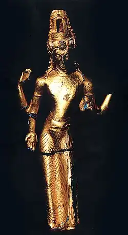 The golden Srivijayan Bodhisattva Avalokiteśvara, Muarabulian, Jambi, Indonesia c. 11th century