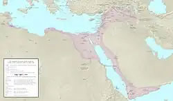 Ayyubid Sultanate of Egypt (in pink) at the death of Saladin in 1193