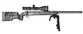 An ICFRA F-Class rifle equipped with a scope and bipod