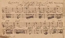 Musical score of one of Bach's compositions for keyboard