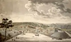 Open green space with sparse, nice houses, ships, and clean water