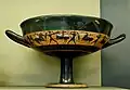 Band cup by an unknown artist showing fighters, c. 540 BC, from Vulci, now in the Louvre, Paris