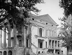 The rear wing of Belle Grove in Iberville Parish had collapsed and the building rotted from within long before it burned down in 1952