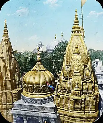 The Kashi Vishwanath Temple was destroyed by Muhammad of Ghor along with thousand other temples in Varanasi.[257]