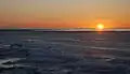 Bering sea with sunset.