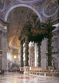 Baldaquin by Bernini in the Basilica of Saint Peter, Rome (1623–34)