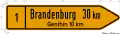 Direction sign for federal highways