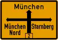 Sign on approaches to junctions
