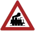 Level crossing without barriers