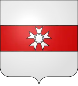 Generic heraldic markers (red band and legion cross) of a Knight of the Empire with the Legion of Honour