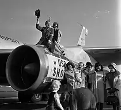 With Jill St. John and entourage at LAX in 1964